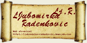 LJubomirka Radenković vizit kartica